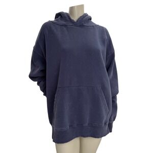 Vanta MFG Hoodie Faded Navy DistressedAthleisure Athletic Grunge Skater Cozy